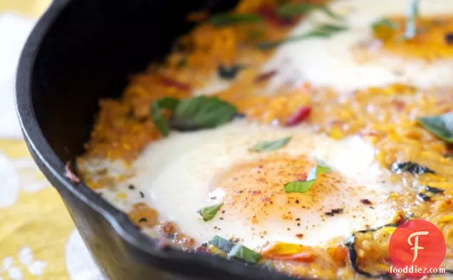 Summer Squash With Baked Eggs