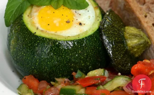 Eight-ball Zucchini With Eggs Baked Inside