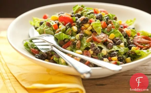 Healthy Black Bean Salad with Creamy Avocado Dressing