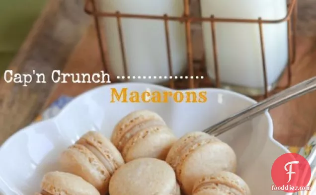 Cap’n Crunch Macarons with Cap’n Crunch Cookie Dough Filling