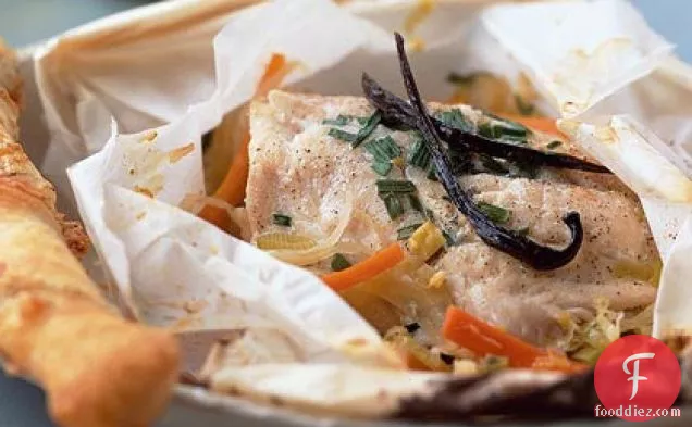 Fish in Paper Parcels with Leeks, Fennel, Chives, and Vanilla