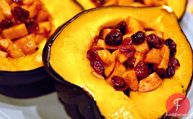 Acorn Squash With Cranberry Apple Stuffing