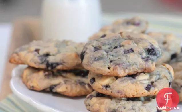 Maple and Blueberry White Chocolate Chip Pancake Cookies