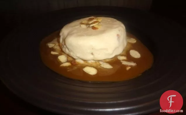 Coffee Cheesecake Ice Cream with Almond Cafe Ole Sauce