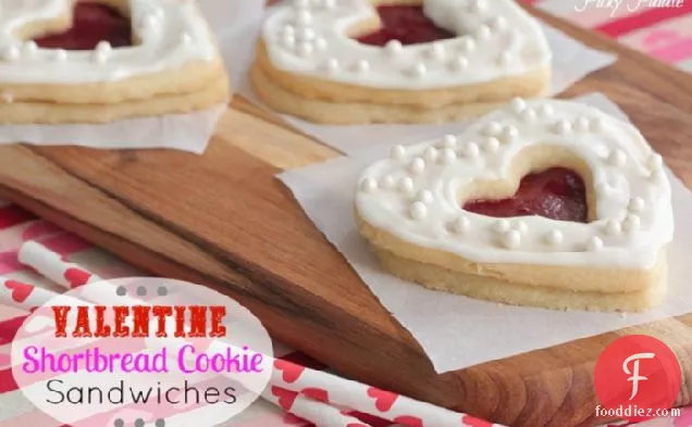 Valentine Shortbread Cookie Sandwiches