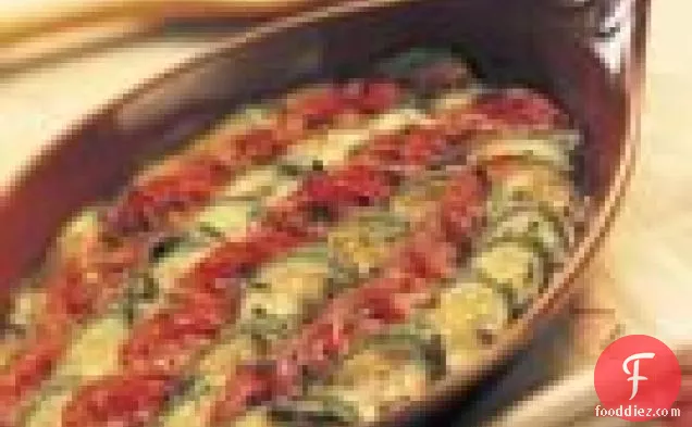 Baked Tomatoes And Zucchini