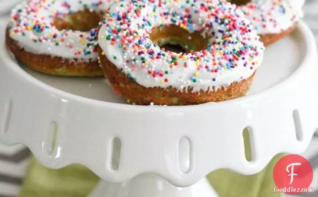 Green Velvet Baked Sprinkle Donuts