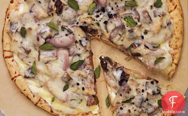 Roasted Mushroom and Shallot Pizza