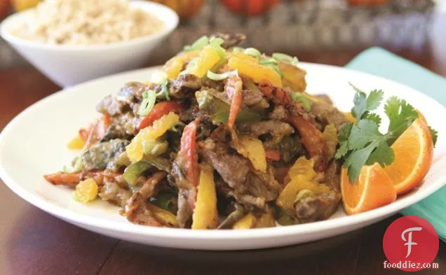 Tangerine Beef Stir Fry with Bell Peppers