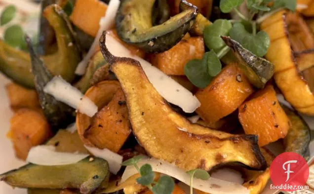 Roasted Squash with Maple Syrup and Sage Cream