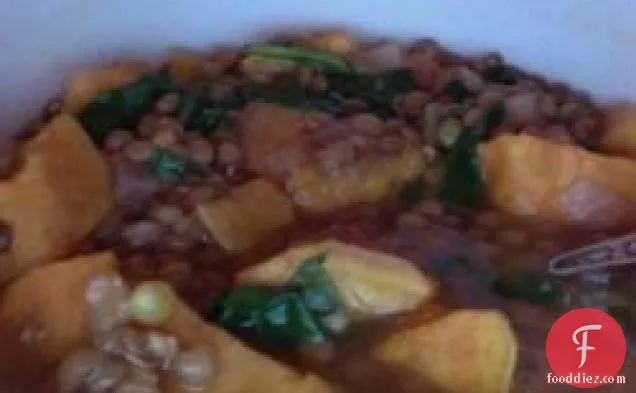 Indian Sweet Potato and Lentil Soup