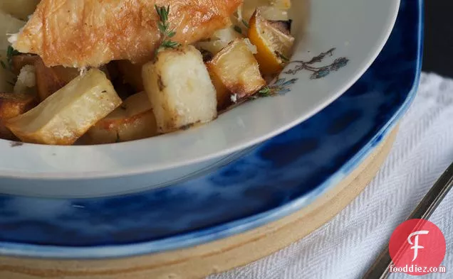 Savory-Roasted Chicken with Lemon, Garlic and Potatoes
