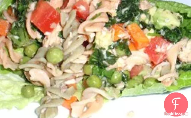 Easy Salmon Brown Rice Pasta Salad