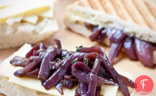 Grilled Gruyere with Red Onion Confit…plus Q & A with “Cheese Wiz” Gina Freize!