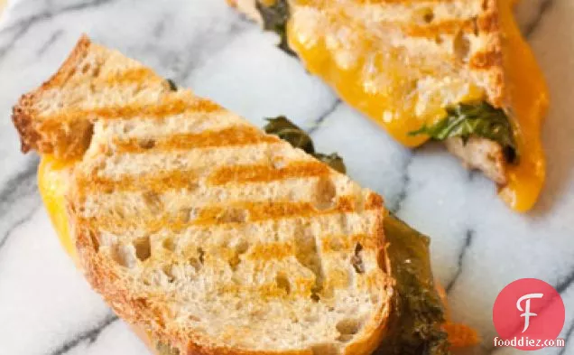 Kale, Grilled Garlic and Cheddar Panini