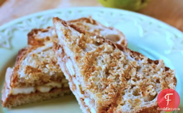Granola-Crusted Pear and Almond Butter Panini