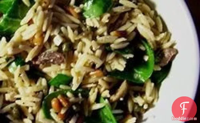 ताज़ा गर्मियों ओर्ज़ो सलाद