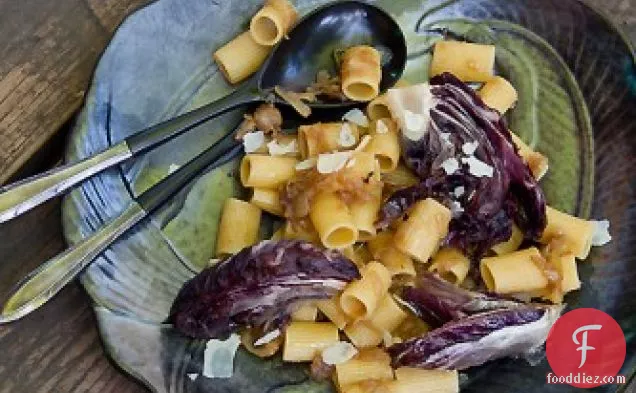 Braised Radicchio and Caramelized Onion Pasta