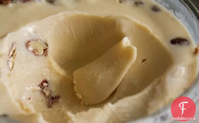 Maple Ice Cream with Cinnamon Pecan Pralines and Cranberries