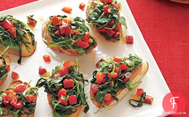 Bruschetta with Peppers and Pepperoni