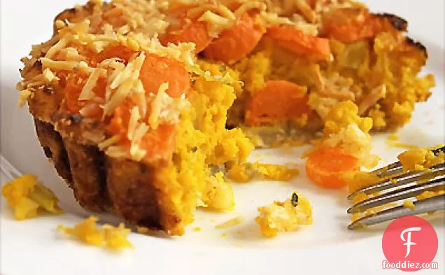 Savory Carrot-Topped Pumpkin Tart