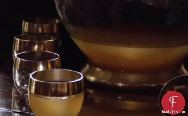 Spiced Christmas Punch with Bourbon and Pear