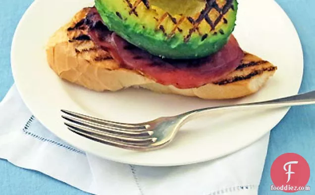 Grilled Avocado & Prosciutto Open-Faced Sandwich