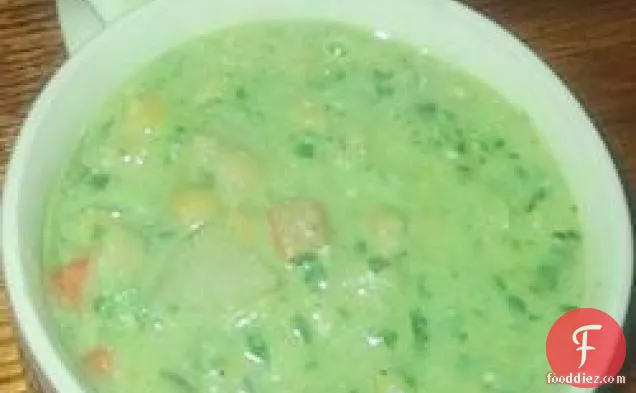 टोफू के साथ मटर का सूप विभाजित करें