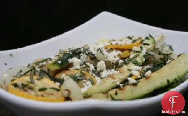 Grilled Zucchini With Rosemary And Feta