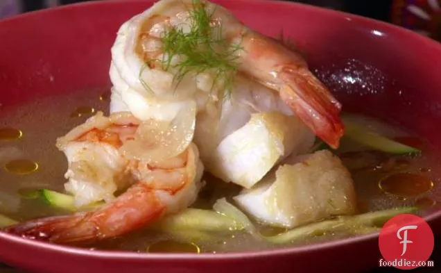 Cod and Shrimp in Fennel and White Wine Broth