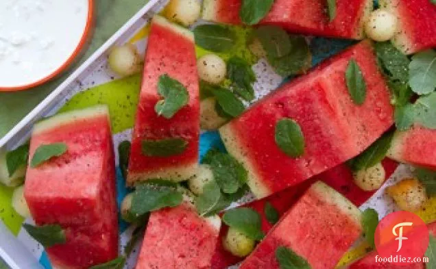Watermelon Wedge Salad with Feta Buttermilk Dressing
