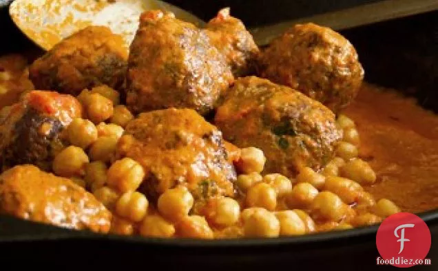 Lamb Meatballs with Red Pepper and Chickpea Sauce