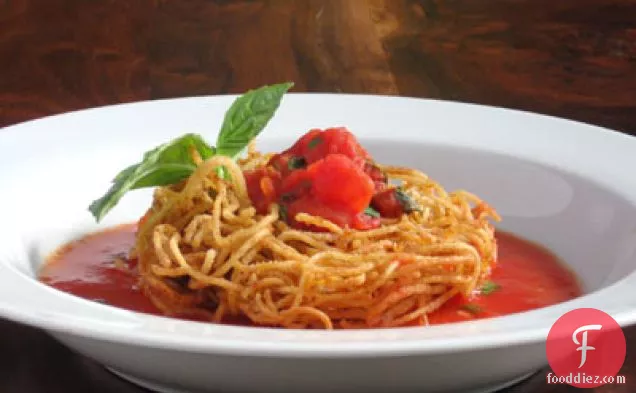 Fried Spaghetti with a Roasted Tomato Sauce