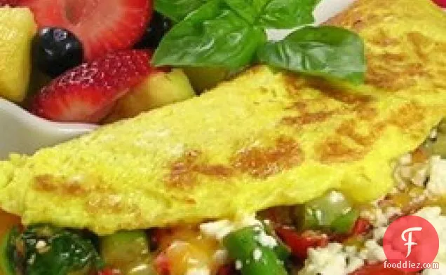 Greek Omelet With Asparagus and Feta Cheese