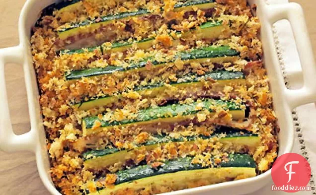 Baked Zucchini with Pancetta & Breadcrumbs