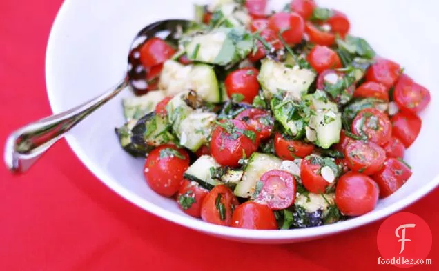 Grilled Zucchini And Grape Tomato Salad