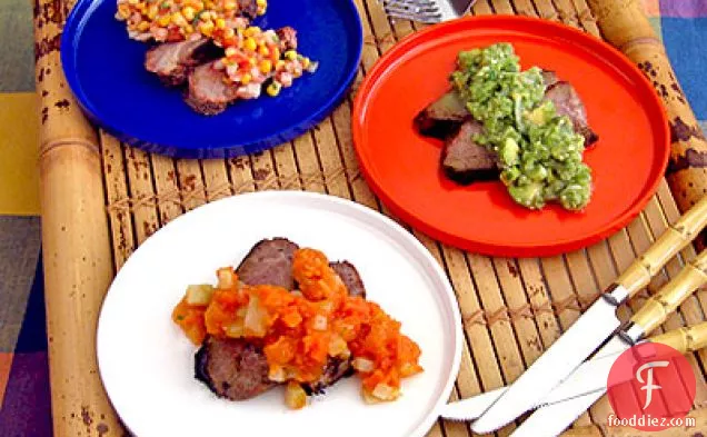 Spicy Grilled Tri-Tip with a Trio of Salsa