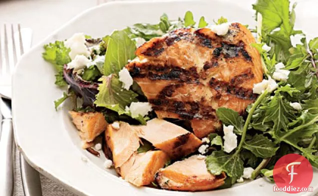 Grilled Salmon With Greens