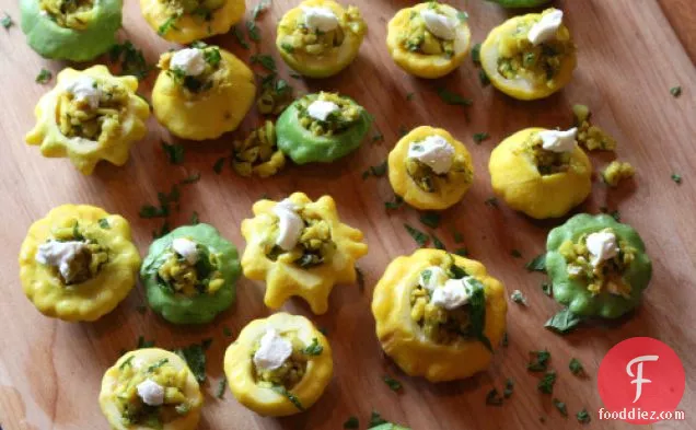 Summer Squash Stuffed With Goat Cheese And Mint