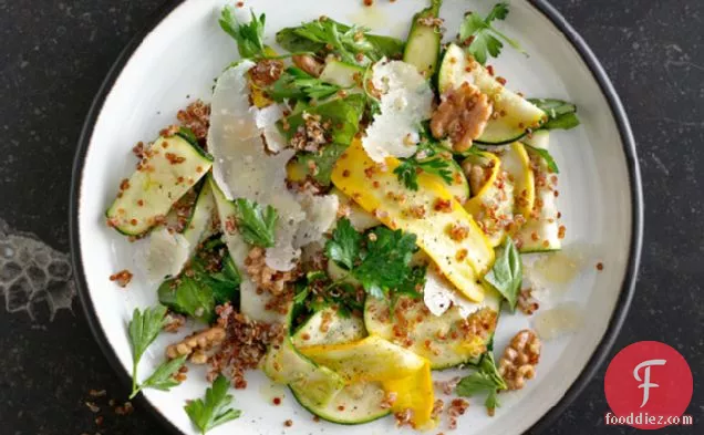 Summer Squash And Red Quinoa Salad With Walnuts
