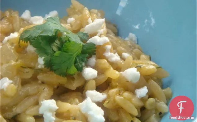 Zucchini Orzo “risotto” With Feta