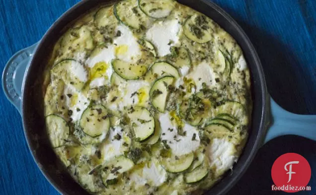 Zucchini, Mint & Ricotta Frittata