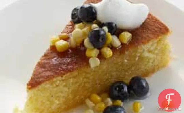 Sweet Corn Cake With Blueberry-lavender Compote