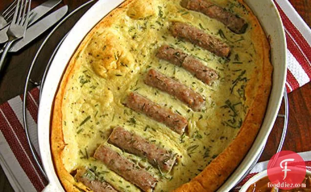 Toad-In-The-Hole with Onion Sauce & Cherry Tomatoes