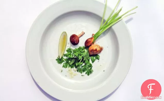 Baby Celery and Shitake Mushroom Salad with Lemon and Parmigiano-Reggiano