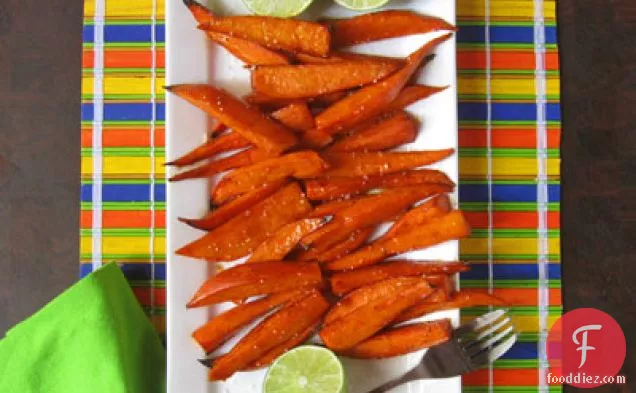 Honey & Chipotle Glazed Sweet Potato Spears with Lime