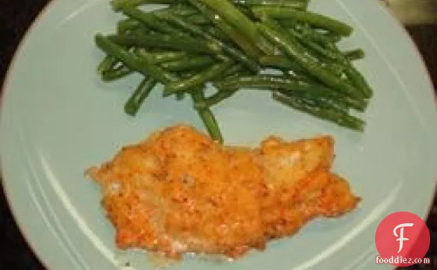 Baked Cod with Roasted Red Pepper Horseradish Sauce