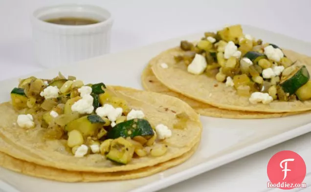 Summer Squash Tacos With Sweet Corn & Queso Fresco