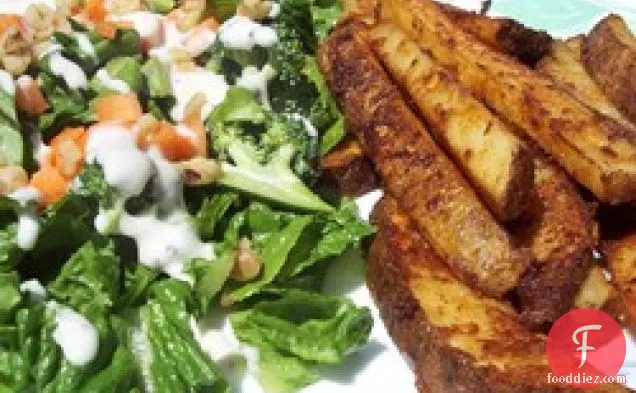 पूरी तरह से टैंगी बेक्ड फ्रेंच फ्राइज़