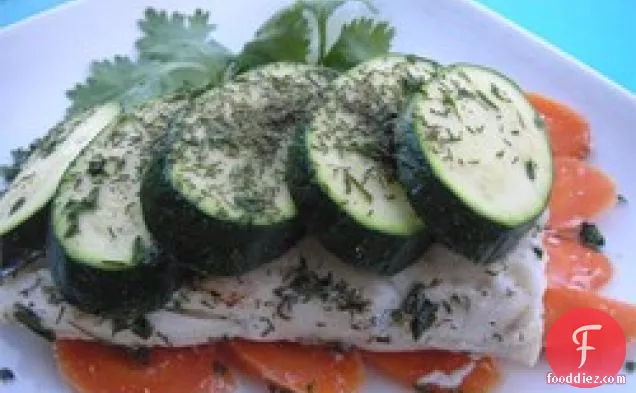 Halibut Wrapped in Dill Packages